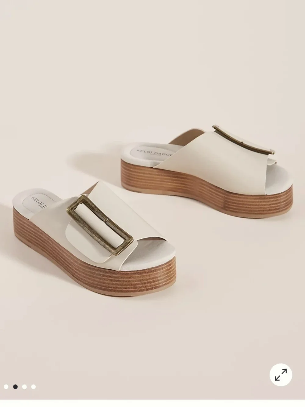 Kelsi Dagger Brooklyn Dover Platform Sandals Antique Brass Buckle - 8